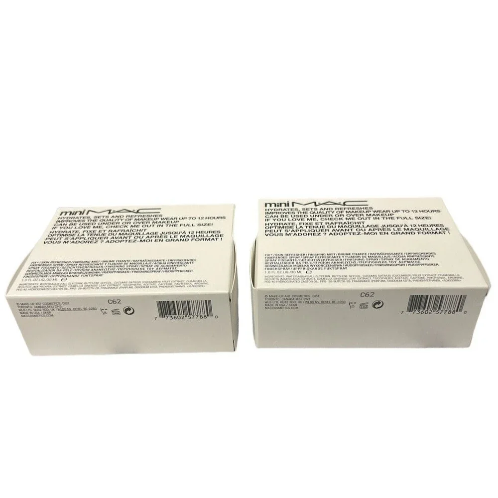 MAC Prep+Prime Fix Plus Sized To Go Mini Mist Setting Spray 1oz 30ml Set of Two